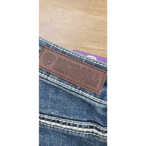 NWT Rock & Roll Denim Jeans Boot Cut Sz 36 x 32 Horse embroidery on pocket - Picture 3 of 8